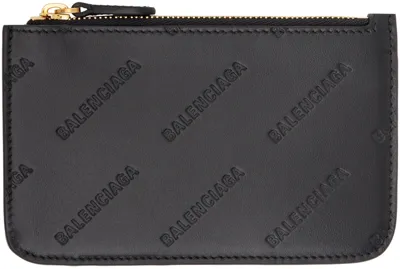 Balenciaga Black Large Long Cash Coin Card Holder In 1000 Black