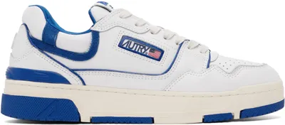 Autry White & Blue Clc Sneakers In Mult/mat Wht/pbl