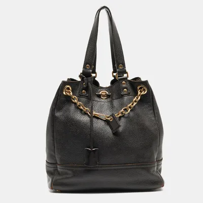 Pre-owned Saint Laurent Choco Brown Leather Overseas Bucket Bag