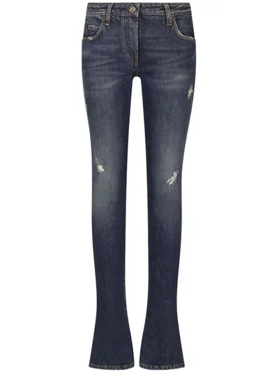 Dolce & Gabbana Mid-rise Slim-cut Jeans In Blue