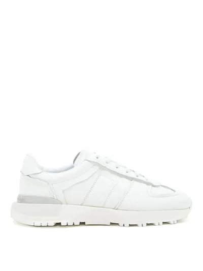 Maison Margiela Leather Sneakers In White