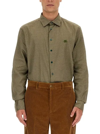 Etro Pegasus Shirt In Green