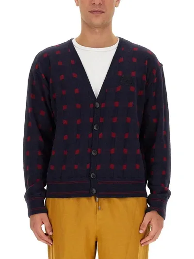 Etro V-neck Cardigan In Blue