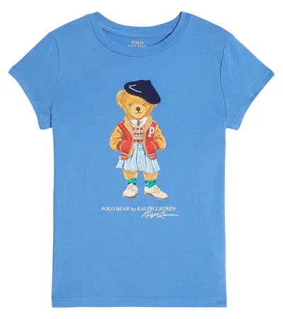 Polo Ralph Lauren Kids' Polo Bear Cotton Jersey T-shirt In New England Blue