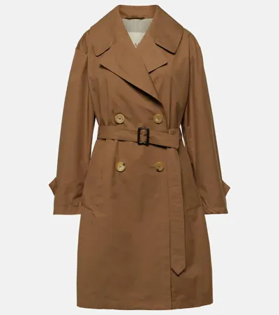 Max Mara Cotton-blend Twill Trench Coat In Beige