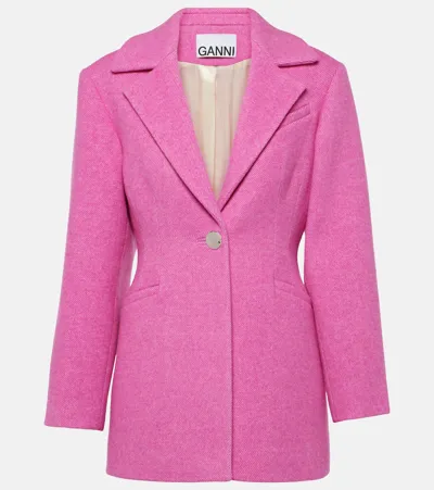 Ganni Pink Suiting Blazer