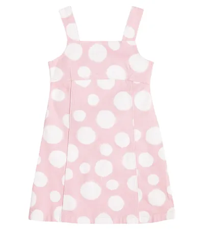 Marc Jacobs Kids' Polka Dot Cotton Dress In Pink