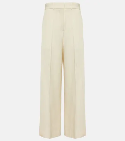 Jil Sander High-rise Wide-leg Pants In Chalk