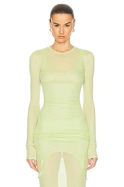 Grlfrnd Long Sleeve Mesh Tee In Electric Lime