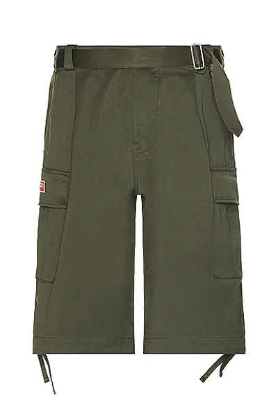 Kenzo Army Cargo Short In Dark Khaki