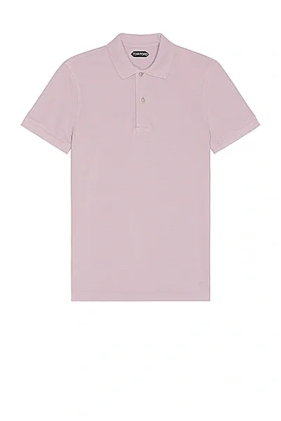 Tom Ford Tennis Piquet Polo In Light Lavender