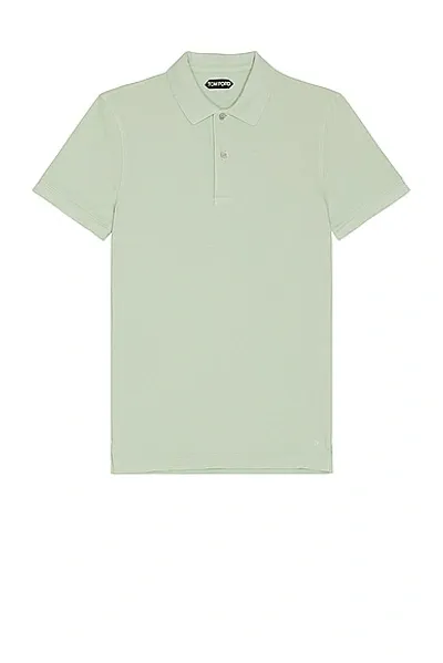 Tom Ford Tennis Piquet Polo In Pale Mint