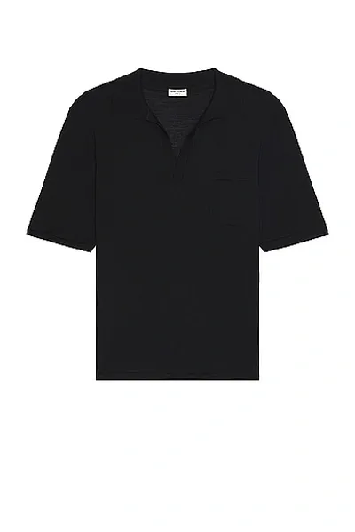 Saint Laurent Polo Manches Courtes In Noir