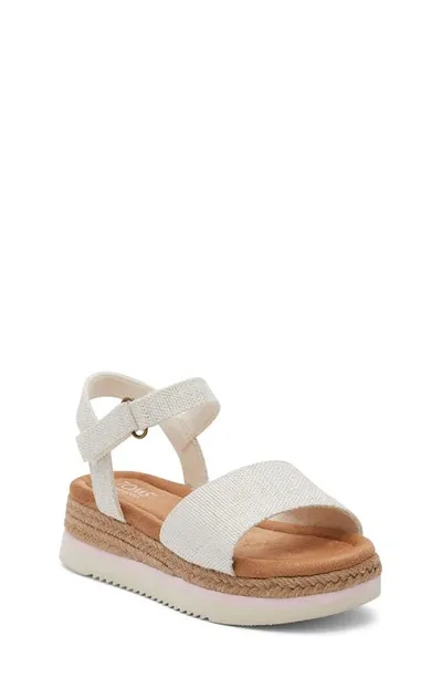 Toms Kids' Diana Ankle Strap Espadrille Platform Wedge Sandal In Natural