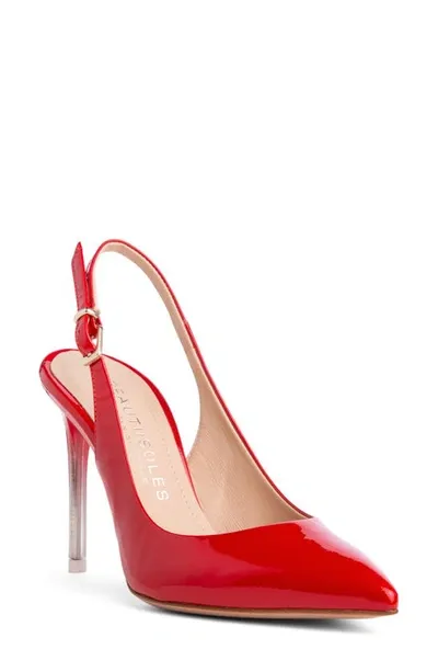 Beautiisoles Marjorie Slingback Pointed Toe Pump In Red