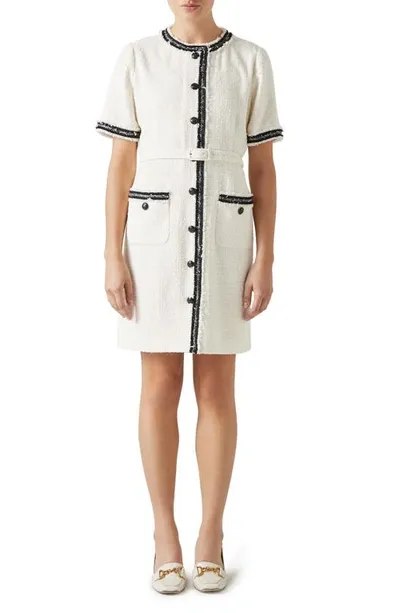 Lk Bennett Charlie Tweed Dress In Ivory