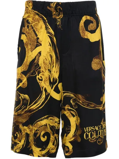 Versace Jeans Couture Watercolour Couture Shorts In Black