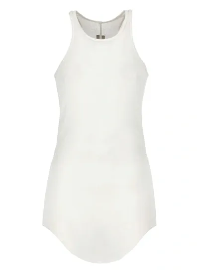 Rick Owens Basic Rib Tank Top In White