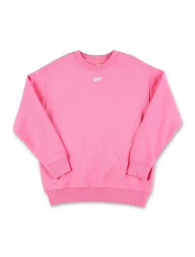 Off-white Kids' Arrows Cotton Sweatshirt In Pink