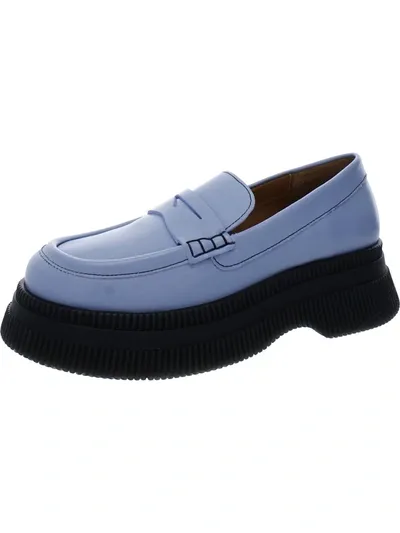 Ganni Blue Wallaby Creepers Loafers In Brunnera Blue