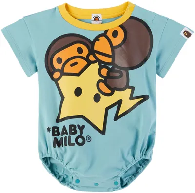 Bape Kids' Baby Blue Baby Milo Sta Bodysuit In Sax