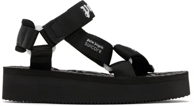 Palm Angels Black Suicoke Edition Depa Sandals In Black White