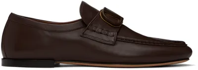 Valentino Garavani Vlogo Signature Calfskin Nappa Loafer In Brown