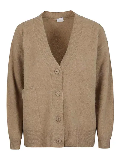 Ct Plage Wool V-necked Cardigan In Brown