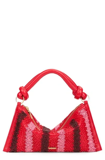 Cult Gaia Nano Hera Beaded Leather Shoulder Bag In Pink