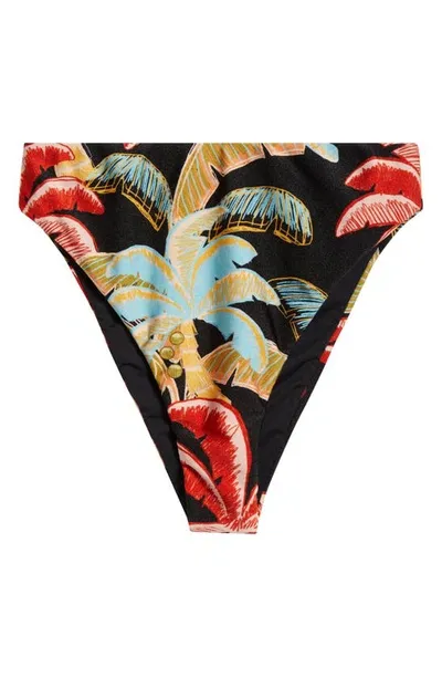 Farm Rio Coconut Night Bikini Bottoms In Coconut Night Black