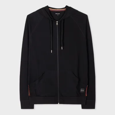 Paul Smith Men Hoodie Plain Jersey In Black