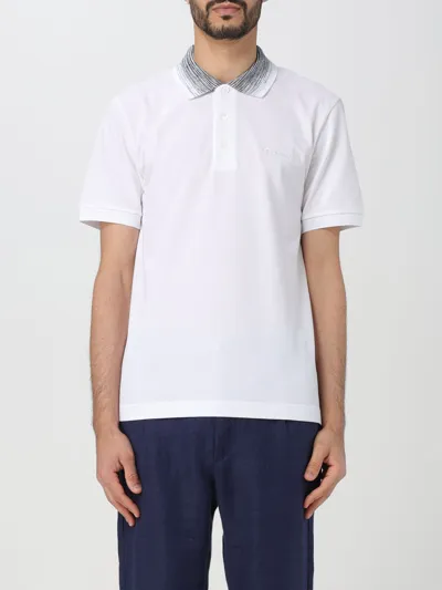 Missoni Logo Embroidery Polo Shirt In White