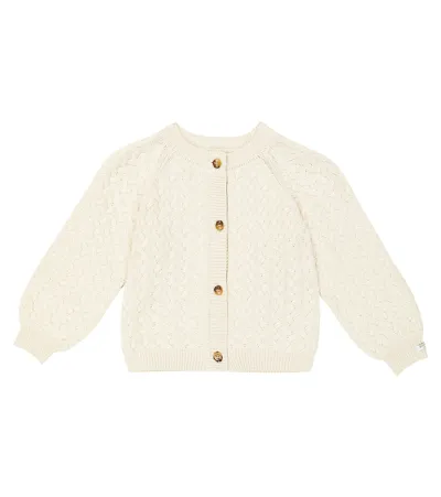 Donsje Kids' Loena Cable-knit Cardigan In Soft Sand