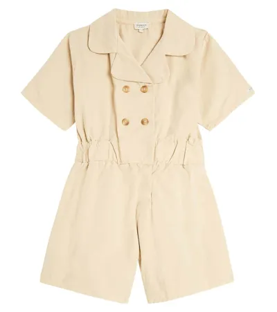 Donsje Kids' Hazel Cotton Playsuit In Biscuit