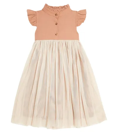 Donsje Kids' Wavel Pleated Dress In Brown