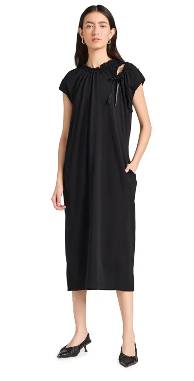 Simone Rocha Black Shoulder Bite Midi Dress