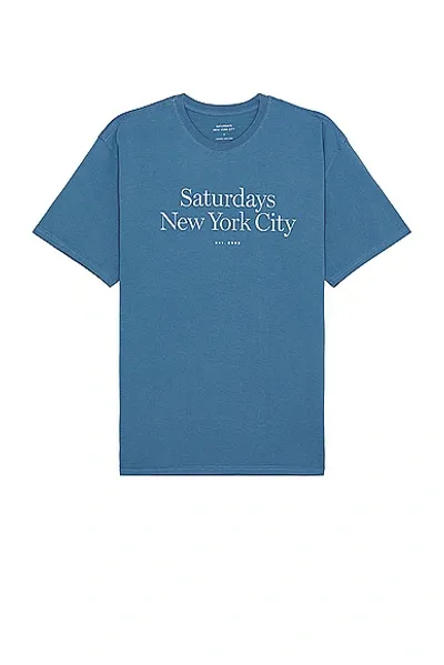 Saturdays Surf Nyc Miller Standard Short Sleeve Tee In Coronet Blue