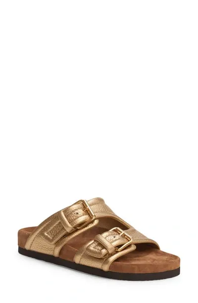 Valentino Garavani Anywear Slide Sandal In Star Gold/sigaro