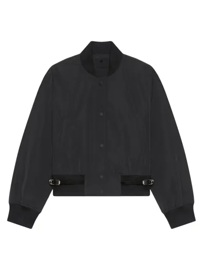 Givenchy Voyou Varsity Jacket In Cotton Taffetas In Black