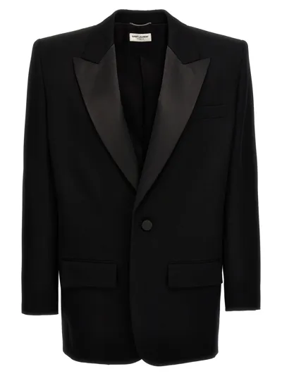 Saint Laurent Tuxedo Blazer Black In 黑色的