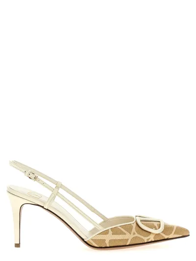 Valentino Garavani Toile Iconographe Pumps In Brown