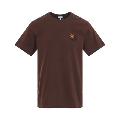 Loewe Embroidered-logo T-shirt In Brown