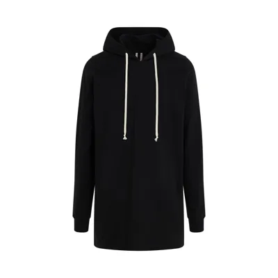 Rick Owens Drawstring Long Hoodie In Black