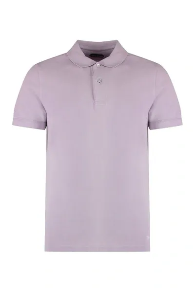 Tom Ford Short-sleeve Cotton Polo Shirt In Gv095 Pale Lavender