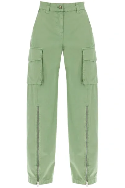 Stella Mccartney Cotton Wide-leg Cargo Pants In Green