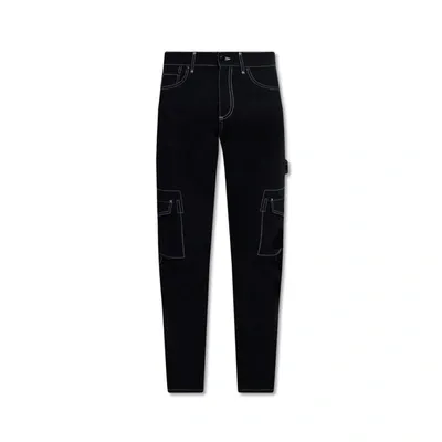 Burberry Denim Cargo Pants In Black