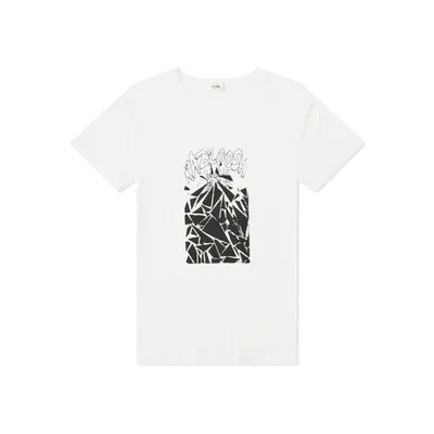 Celine Printed Cotton T-shirt In White