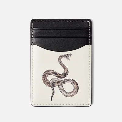 Duke & Dexter Unisex Dean Snake Card Holder In Neutral