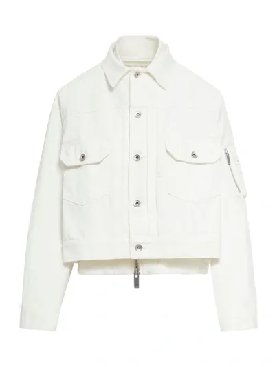 Sacai Denim Blouson In Off White 151