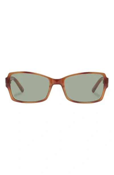 Le Specs Trance 56mm Rectangular Sunglasses In Vintage Tort